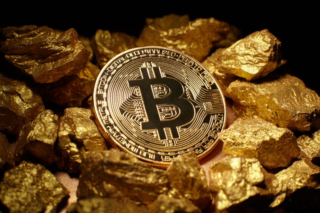 Bitcoin-munt goud